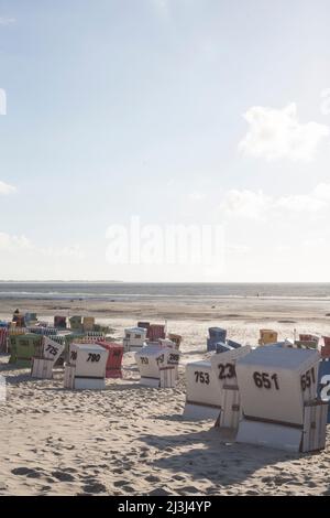 Beach chairs on the beach of Langeoog in Germany Stock Photo