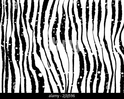 Abstract wavy lines texture. Hand drawn minimalistic illustration. Black ink abstract paint splash, calligraphy pen and ink, paint brush backgrounds, abstract line, hand drawn vertical stripes. Stock Photo