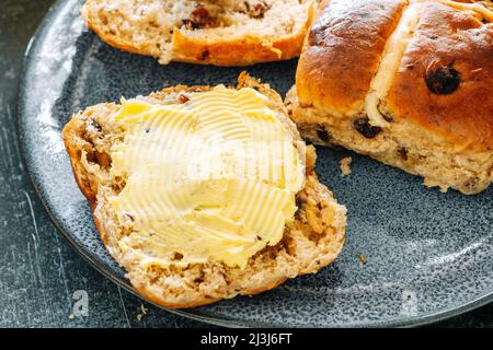 Hot Cross Buns – Fruit Buns Stock Photo