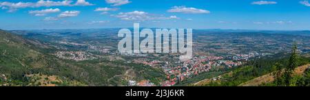 Aerial view of Covilha town in Portugal Stock Photo