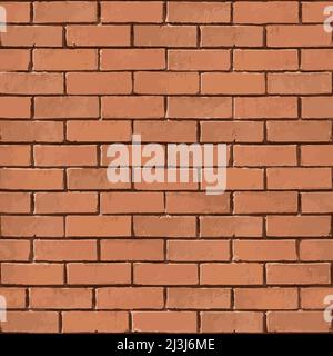 Square background with brick pattern, interior wall decoration. Grunge texture. Seamless texture. Stock Vector