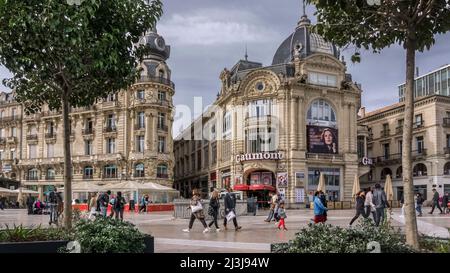 Place de la Comédie in Montpellier. Built in the XIX century. Stock Photo