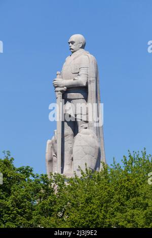 Bismarck Monument in Old Elbe Park, Hamburg, Germany, Europe Stock Photo