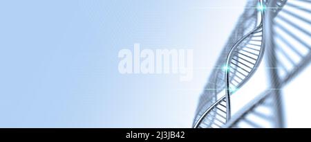 Image of DNA strand against colour background Stock Photo