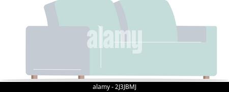 Minimalist white sofa semi flat color vector object Stock Vector