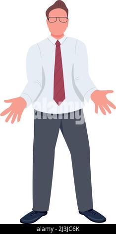 Upset businessman semi flat color vector character Stock Vector
