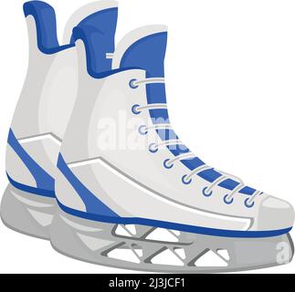 Ice skates semi flat color vector object Stock Vector
