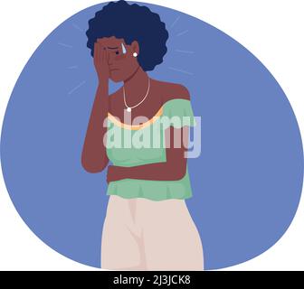 Shame 2D vector isolated illustration Stock Vector