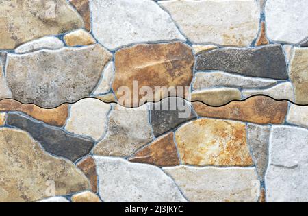 Ceramic tiles with natural stone texture. Stone background. Stock Photo