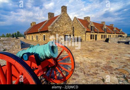 Black Powder Cannon, Fort Ticonderoga, New York Stock Photo
