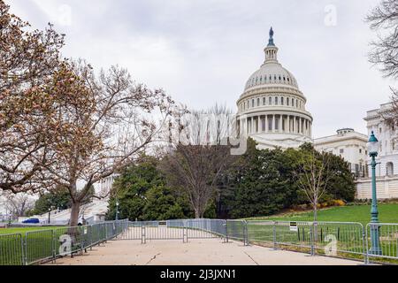 Overcast view of the United States Capitol at Washington DC Stock Photo