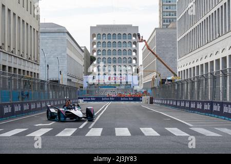 Rome, Italy. 08th Apr, 2022. Dan Ticktum in action during the Shakedown of the 2022 Rome E-Prix as part of ABB FIA Formula E World Championship 8 season in Rome. Credit: SOPA Images Limited/Alamy Live News Stock Photo