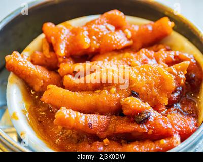 Close up shot of braised phoenix claws at Washington DC Stock Photo