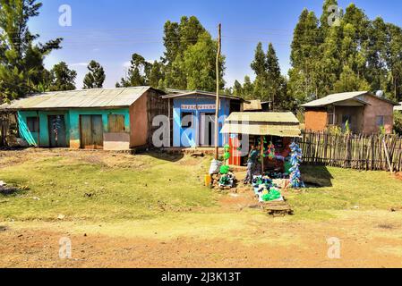 Village store in the Ethiopian Highlands; Ethiopia Stock Photo