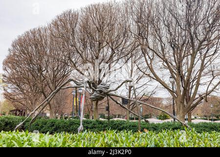 Washington DC, MAR 31 2022 - Overcast view of the Sculpture Garden, National Gallery of Art Stock Photo