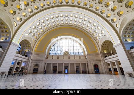 Washington DC, APR 2 2022 - Interior view of the Union Station Stock Photo