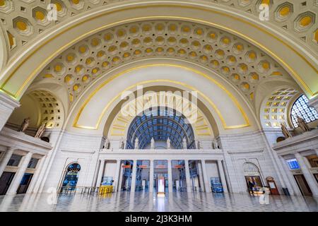 Washington DC, APR 2 2022 - Interior view of the Union Station Stock Photo