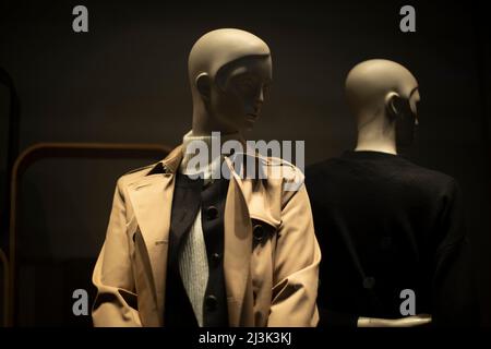 Mannequin in shopping mall. Symbol of fashion and beauty. Plastic figure to showcase clothing. Stock Photo