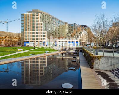 Washington DC, APR 1 2022 - Sunny view of The Yards park Stock Photo