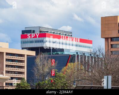Washington DC, APR 1 2022 - Sunny view of the Spy Museum Stock Photo