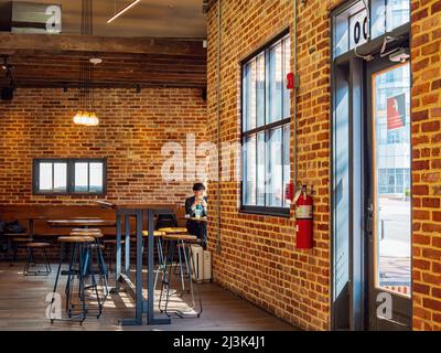 Washington DC, APR 4 2022 - Interior view of the La Colombe coffee shop Stock Photo