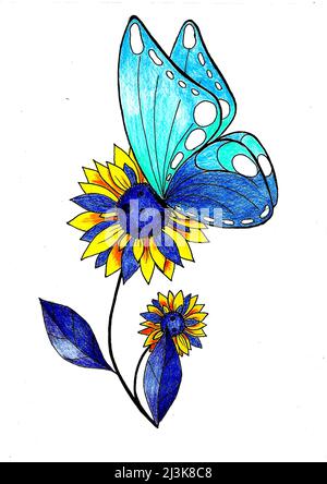 Blue tulip floral botanical flowers. Watercolor background illustration  set. Isolated tulip illustration element. Stock Illustration by  ©AndreYanush #275270152