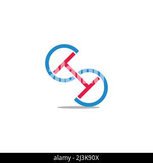 letter hs simple geometric colorful line logo vector Stock Vector