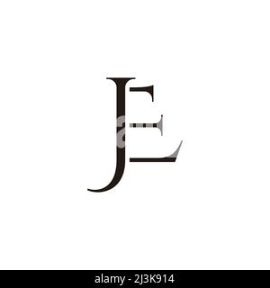 letters je simple slice design linked geometric logo vector Stock Vector