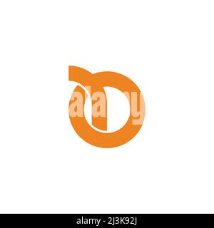abstract letter dr simple circle geometric logo vector Stock Vector