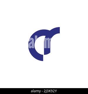 letter cr simple geometric curves logo vector Stock Vector