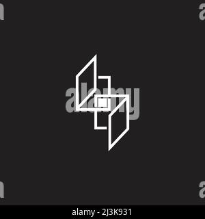 letter bq linked frame line simple geometric logo vector Stock Vector