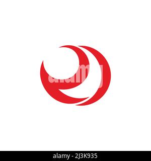 letter rd red red curves design simple concept logo vector Stock Vector