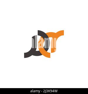 letter dd simple colorful linked geometric logo vector Stock Vector