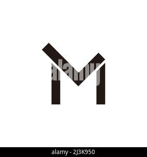 letters ml simple linked line geometric logo vector Stock Vector