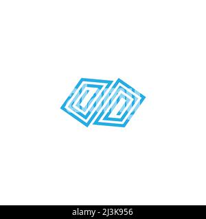 blue spiral diamond shape abstract geometric logo vector Stock Vector