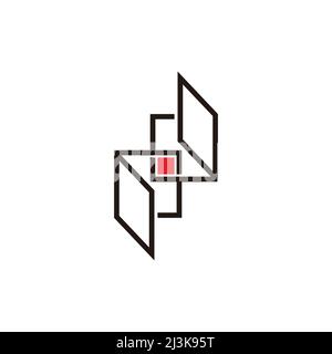 letter pd windows open link line logo vector Stock Vector