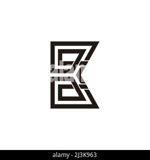 letter k linked geometric linked stripe line logo vector Stock Vector