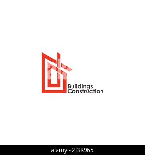 letter g d linear home house symbol logo vector Stock Vector