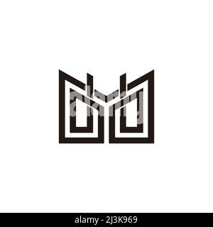 letter mb linked geometric linked line logo vector Stock Vector