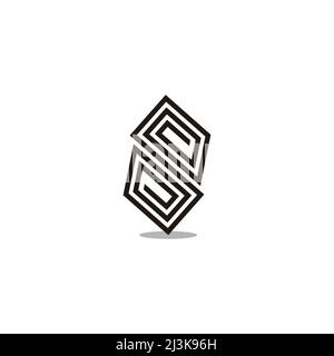 letter s spiral thin linear geometric logo vector Stock Vector