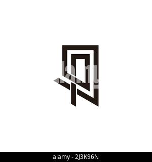letter pg spiral linear frame geometric logo vector Stock Vector