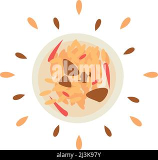 Abstract juicy rice icon with splash on white background - Vector illustration Stock Vector