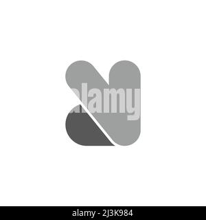 letter dv simple shadow geometric curve logo vector Stock Vector