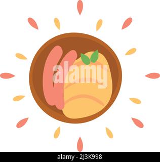 Abstract icon juicy mashed potatoes with splashes on a white background - Vector illustration Stock Vector