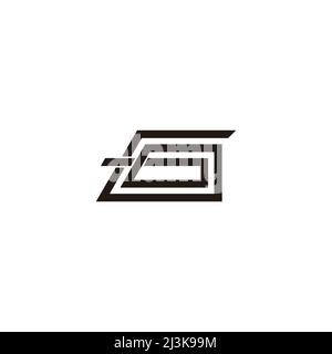 letter gg linear 3d flat overlapping line logo vector Stock Vector