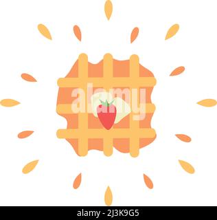 Abstract juicy viennese waffle icon isolated on white background - Vector illustration Stock Vector