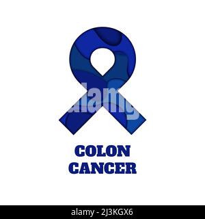 Colon cancer awareness ribbon, conceptual illustration Stock Photo