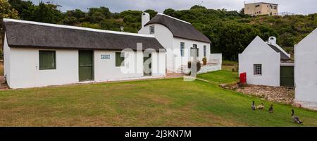 Typical houses at Bartolomeu Dias Museum, maritime and natural history of Mossel Bay in the Eden District Stock Photo