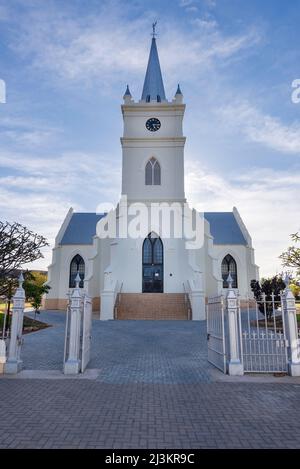 Dutch Reformed Church on the main street of Prince Albert, Western Cape, South Africa; Prince Albert, Western Cape, South Africa Stock Photo