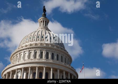 Dome of the Capitol, viewed from the East side, Washington DC, USA; Washington DC, United States of America Stock Photo